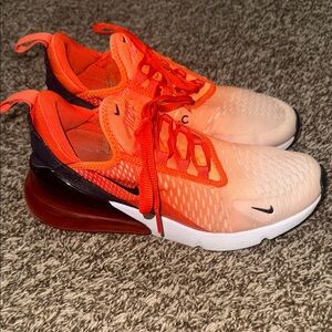 Nike Air 27C woman orange black ombre tennis shoe size 8